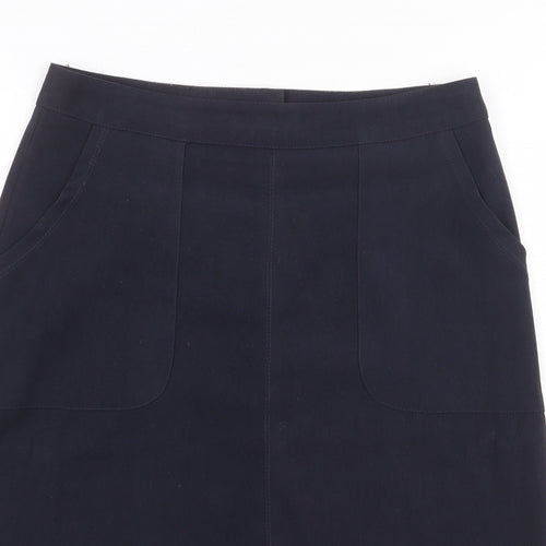 Bonmarché Womens Black Polyester A-Line Skirt Size 12 Regular Zip