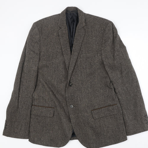 New Look Mens Brown Polyester Jacket Blazer Size 42 Regular