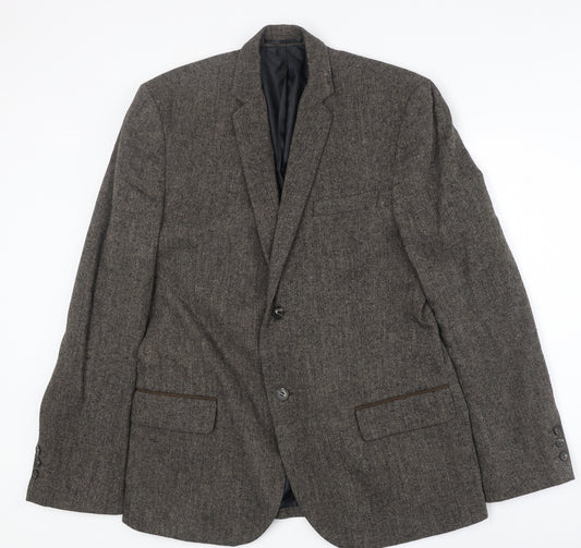 New Look Mens Brown Polyester Jacket Blazer Size 42 Regular