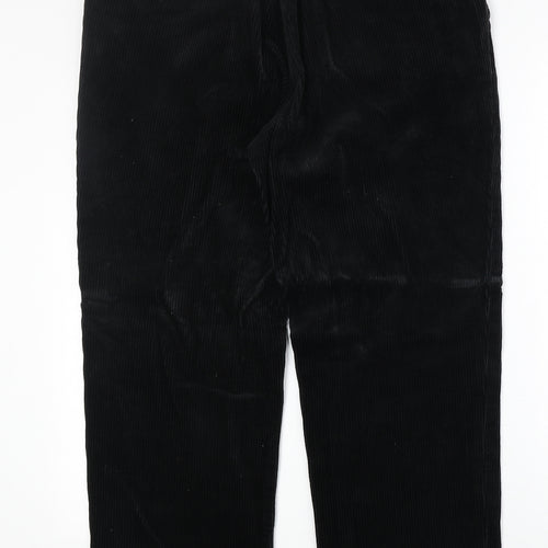 Marks and Spencer Mens Black Cotton Chino Trousers Size 36 in Regular Zip