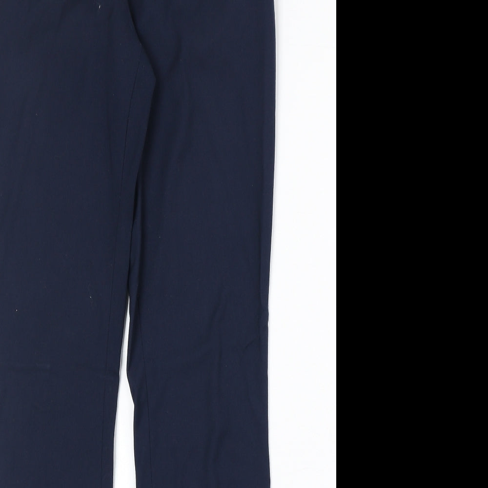 H&M Womens Blue Polyester Trousers Size 8 Regular Zip