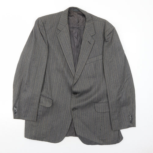Austin Reed Mens Grey Striped Wool Jacket Suit Jacket Size 42 Regular