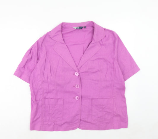 EWM Womens Purple Jacket Blazer Size 22 Button