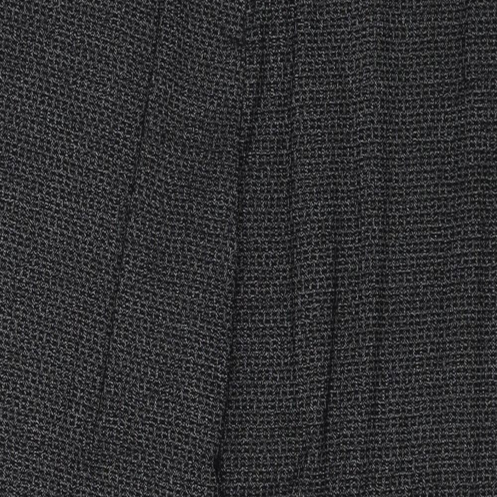NEXT Womens Black Geometric Polyester Trousers Size 12 Regular Zip