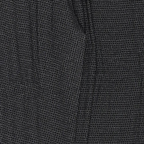 NEXT Womens Black Geometric Polyester Trousers Size 12 Regular Zip