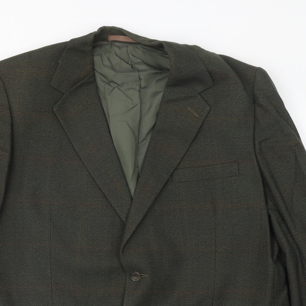 Dunn & Co Mens Green Check Wool Jacket Blazer Size 42 Regular