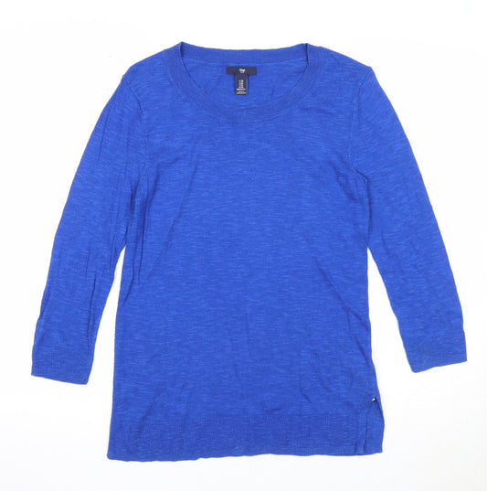 Gap Womens Blue Round Neck Cotton Pullover Jumper Size XS