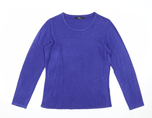 Bonmarché Womens Blue Round Neck Acrylic Pullover Jumper Size XS