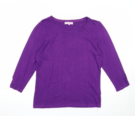 Per Una Womens Purple Round Neck Viscose Pullover Jumper Size 14