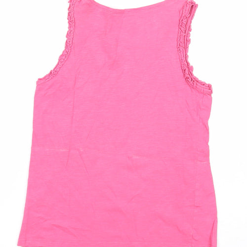 H&M Girls Pink Cotton Basic Tank Size 9-10 Years Round Neck Pullover