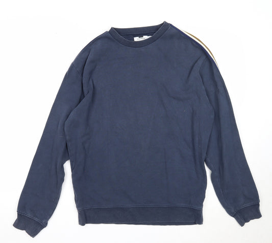 Topman Mens Blue Cotton Pullover Sweatshirt Size S