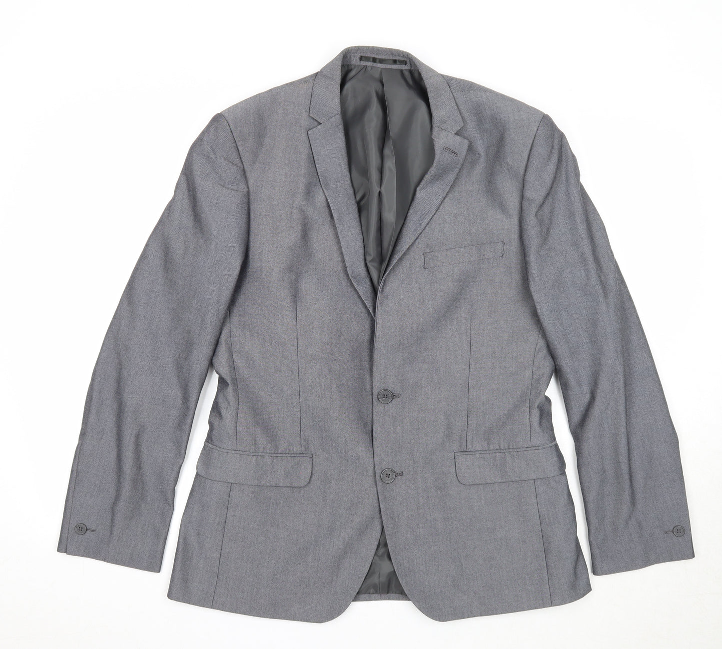 Red Herring Mens Grey Polyester Jacket Suit Jacket Size 40 Regular
