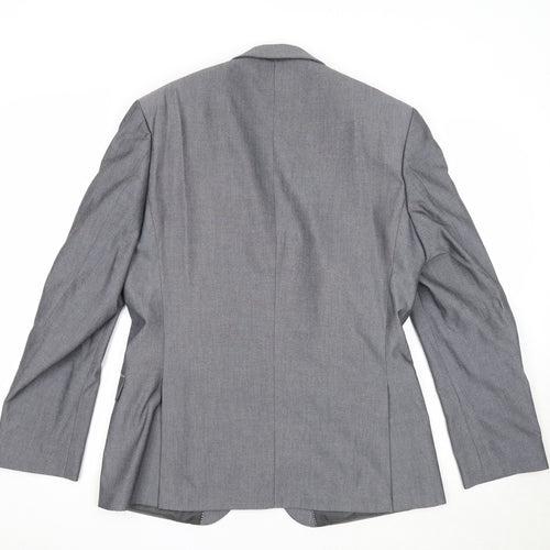Red Herring Mens Grey Polyester Jacket Suit Jacket Size 40 Regular