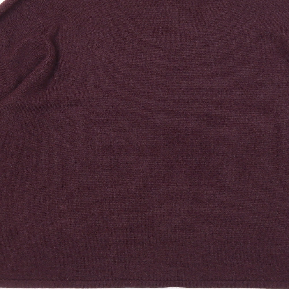 BHS Womens Purple V-Neck Acrylic Pullover Jumper Size 16