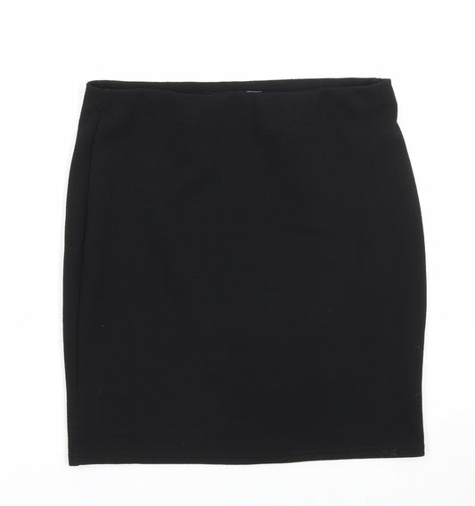 Boohoo Womens Black Polyester Bandage Skirt Size 10