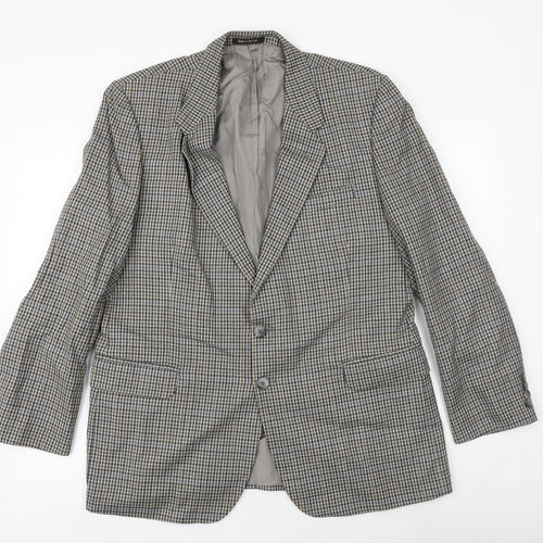St Michael Mens Multicoloured Geometric Wool Jacket Blazer Size 42 Regular