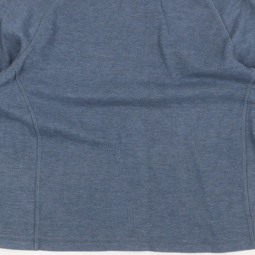 BHS Mens Blue Round Neck Cotton Pullover Jumper Size M Long Sleeve Pullover