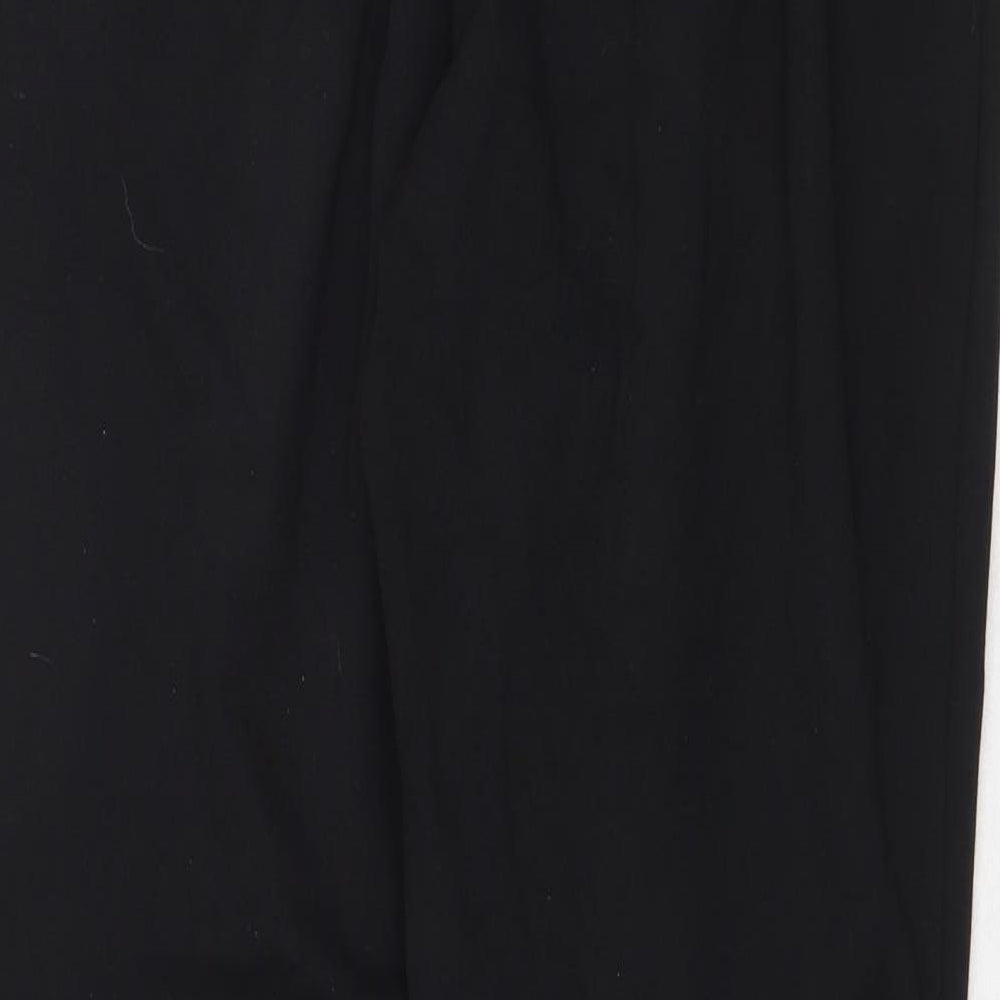 Marks and Spencer Womens Black Polyester Trousers Size 10 Regular Zip