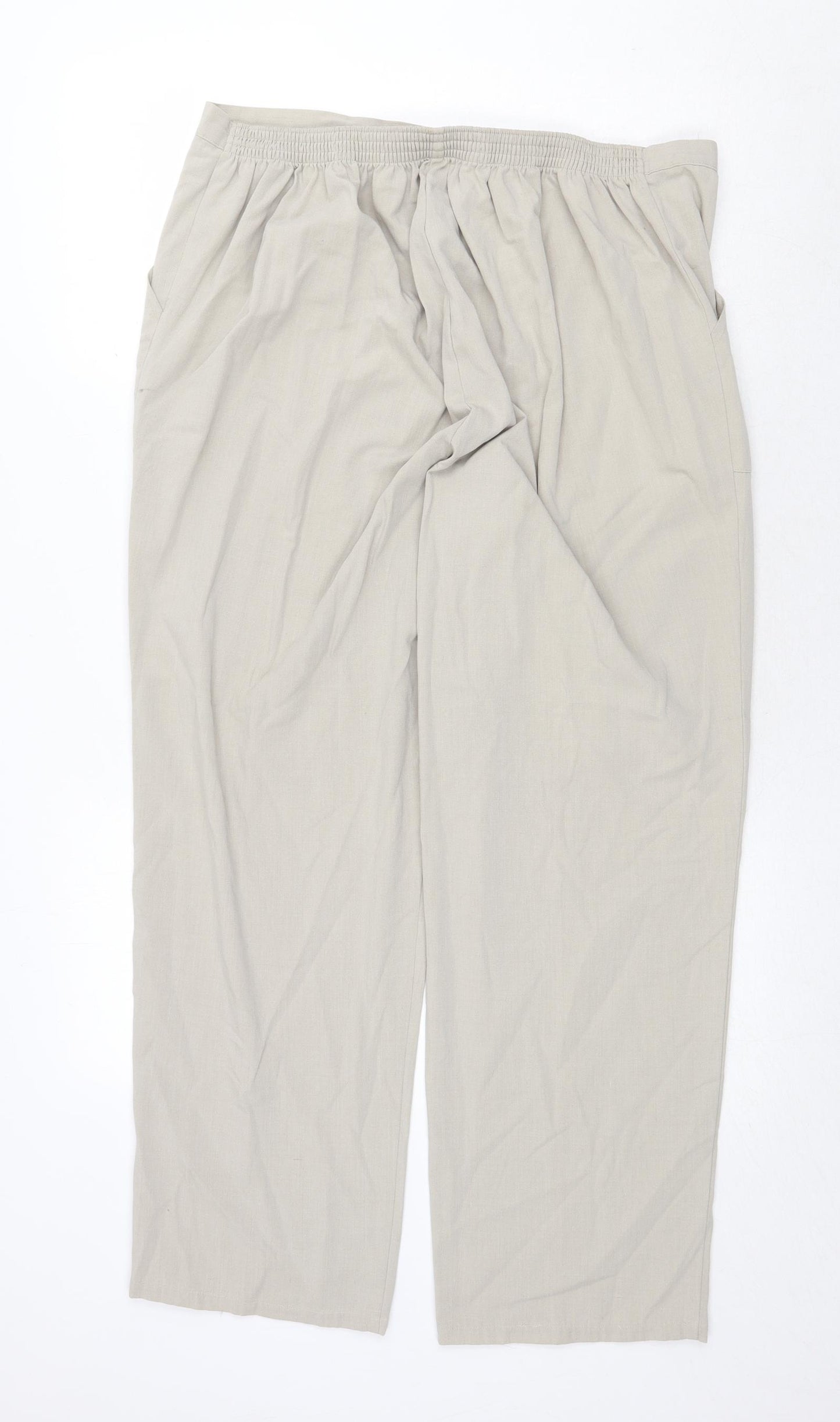 essence Womens Beige Polyester Trousers Size 22 Regular