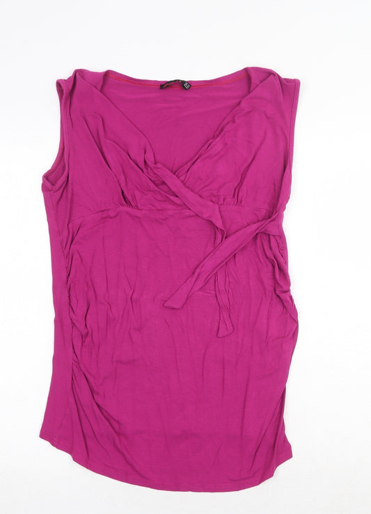 Purpless Womens Purple Viscose Basic Blouse Size 18 V-Neck