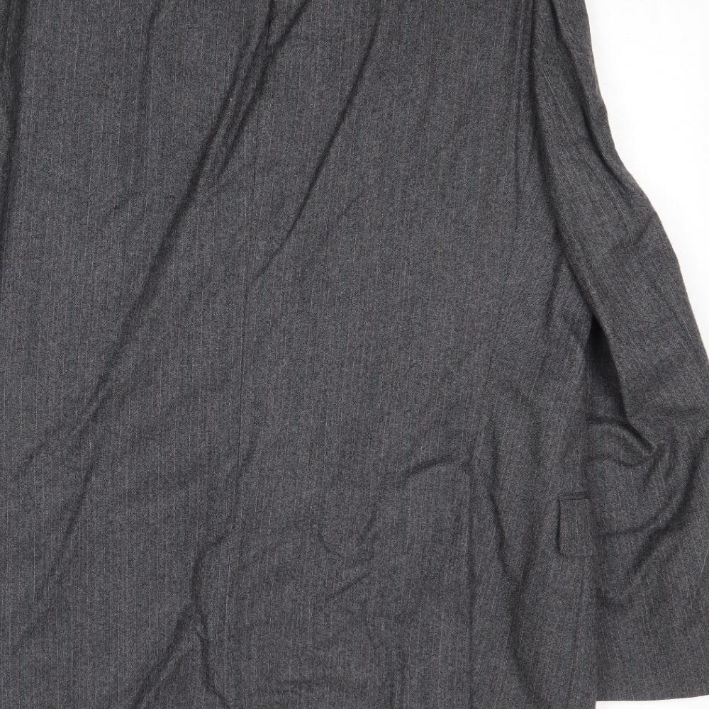 St Michael Mens Grey Striped Wool Jacket Suit Jacket Size 44 Regular