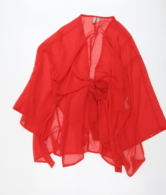 ASOS Womens Red Polyester Kimono Blouse Size 10 V-Neck