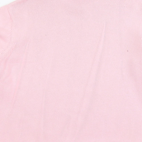 Croft & Barrow Womens Pink Crew Neck Cotton Pullover Jumper Size XL Pullover