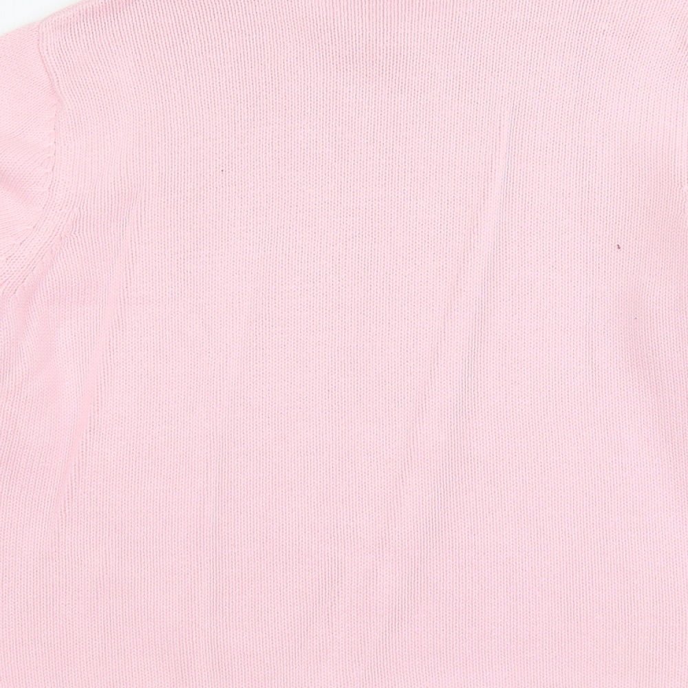 Croft & Barrow Womens Pink Crew Neck Cotton Pullover Jumper Size XL Pullover