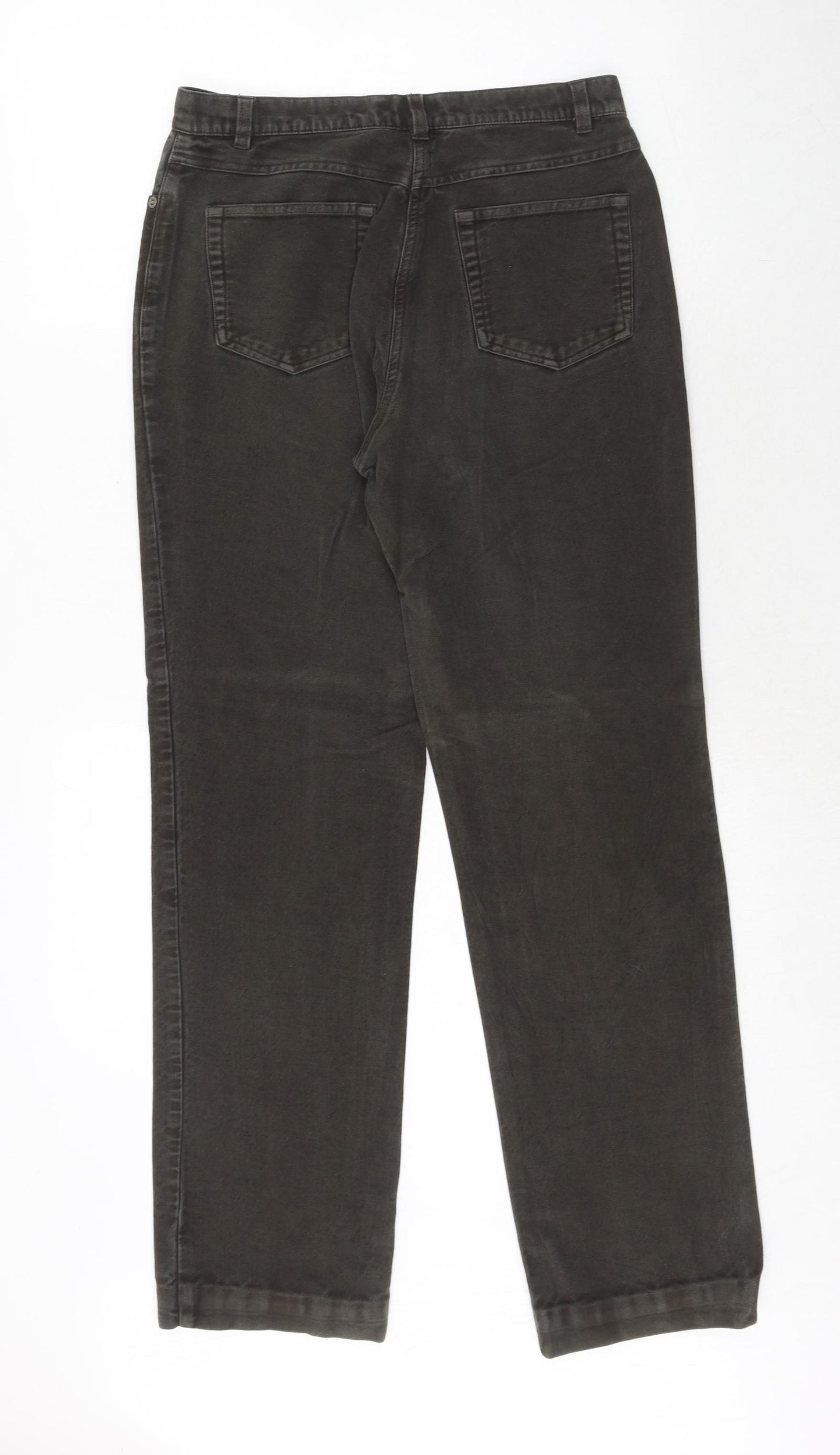 Boden Womens Grey Cotton Straight Jeans Size 12 Regular Zip