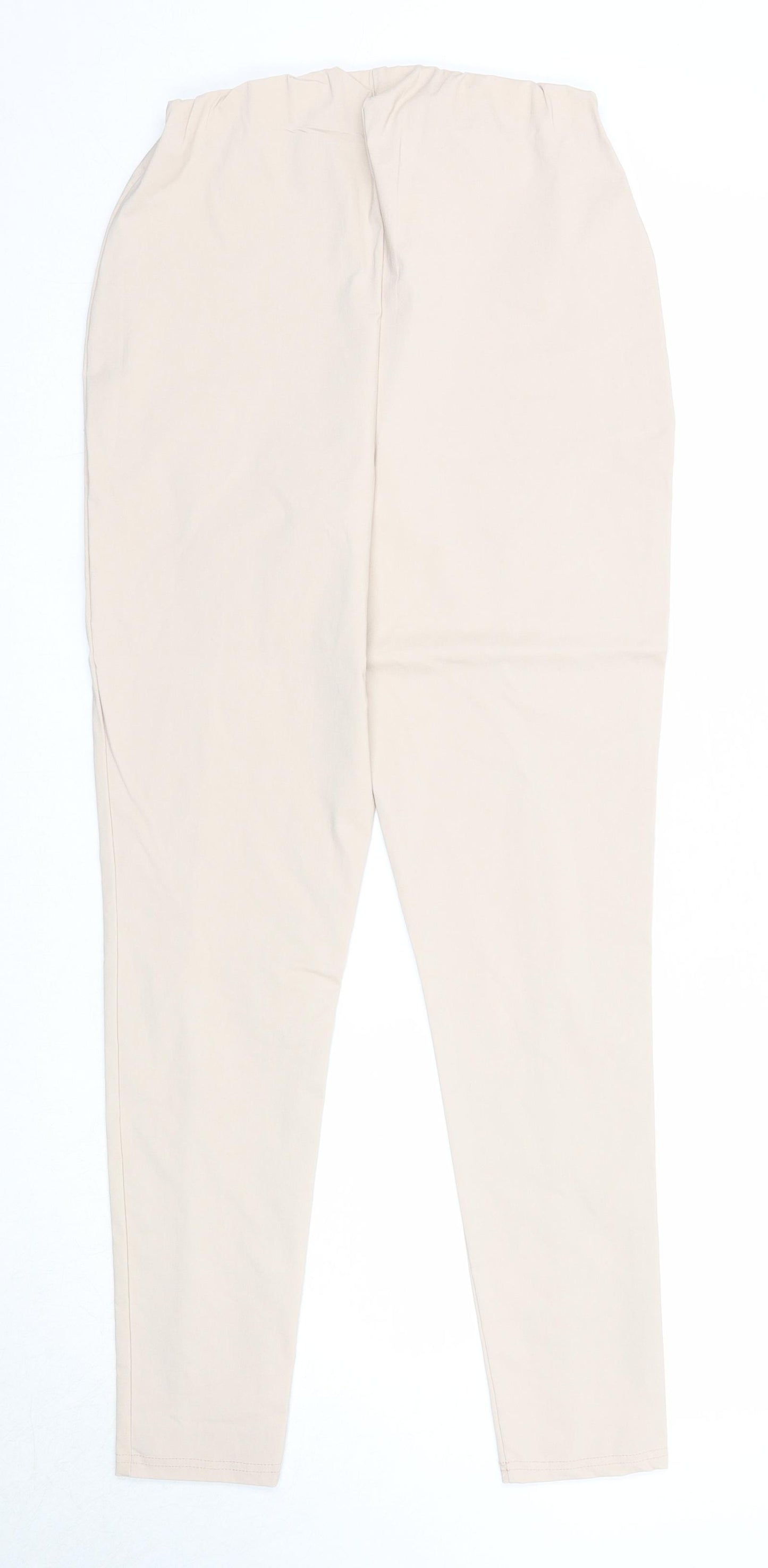 Boohoo Womens Beige Polyester Trousers Size 10 Regular