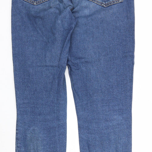 ASOS Womens Blue Cotton Straight Jeans Size 28 in L32 in Regular Zip
