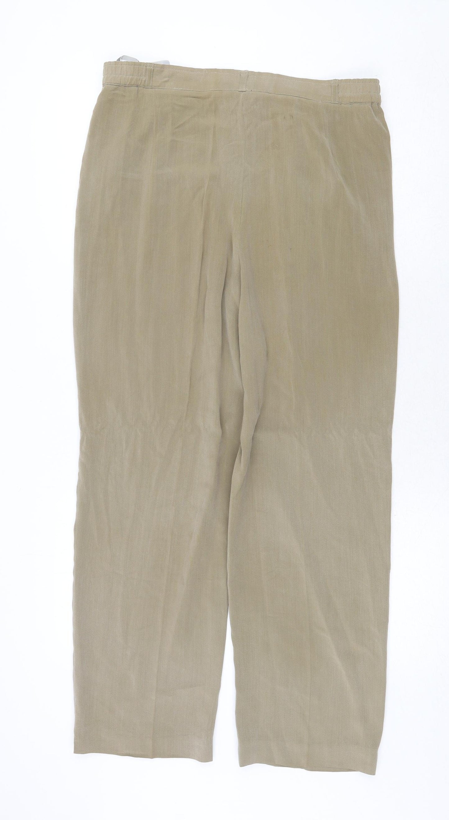 Gerry Weber Womens Brown Polyester Trousers Size 16 Regular Zip