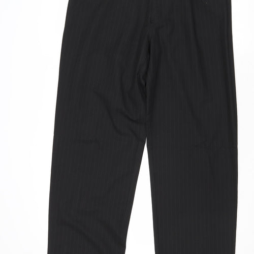 Jeff Banks Mens Black Polyester Trousers Size 34 in Regular