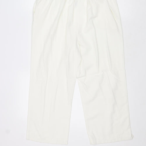 Agenda Womens White Polyester Trousers Size 14 Regular