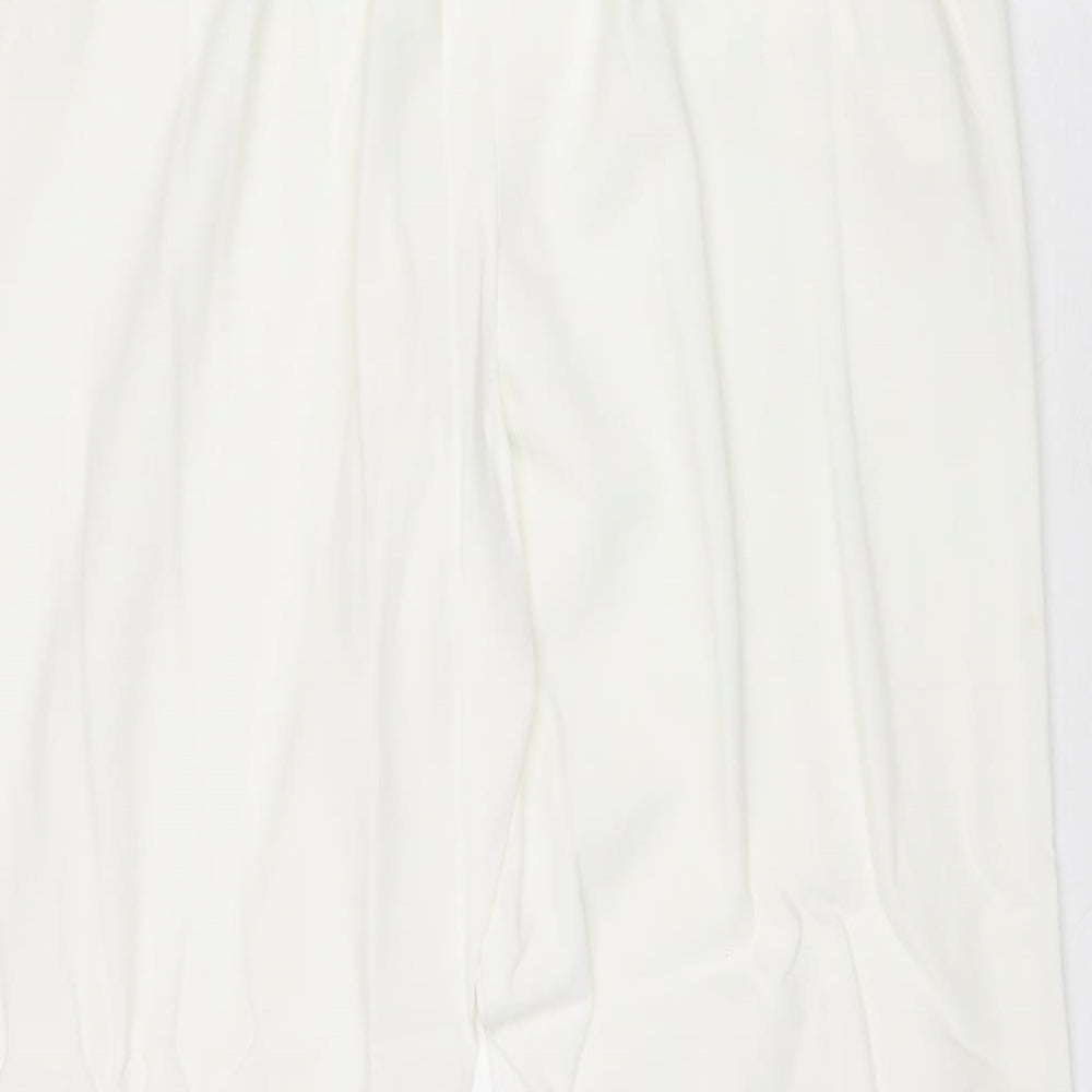 Agenda Womens White Polyester Trousers Size 14 Regular