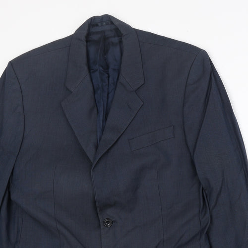 Roderick Charles Mens Blue Wool Jacket Suit Jacket Size 40 Regular