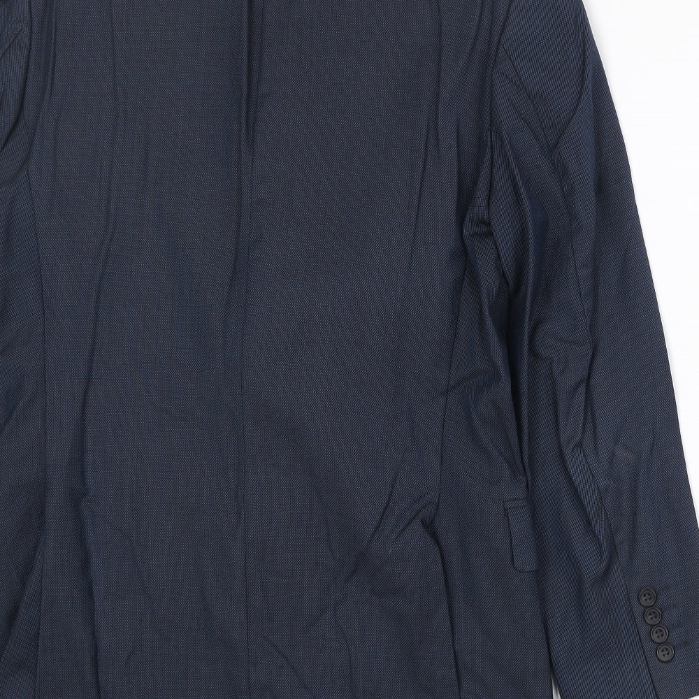 Roderick Charles Mens Blue Wool Jacket Suit Jacket Size 40 Regular