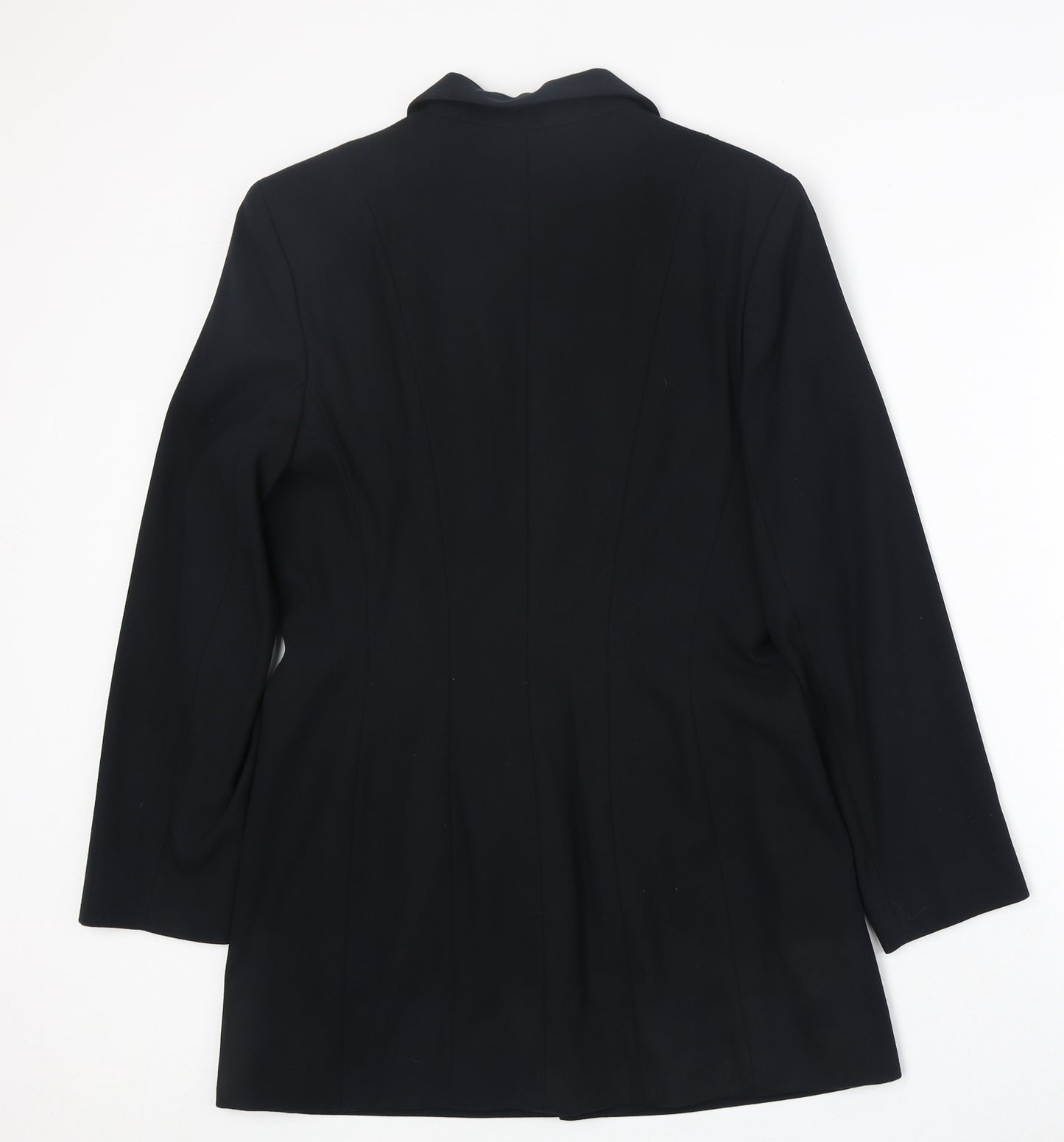 Richards Womens Black Polyester Jacket Blazer Size 12 Button