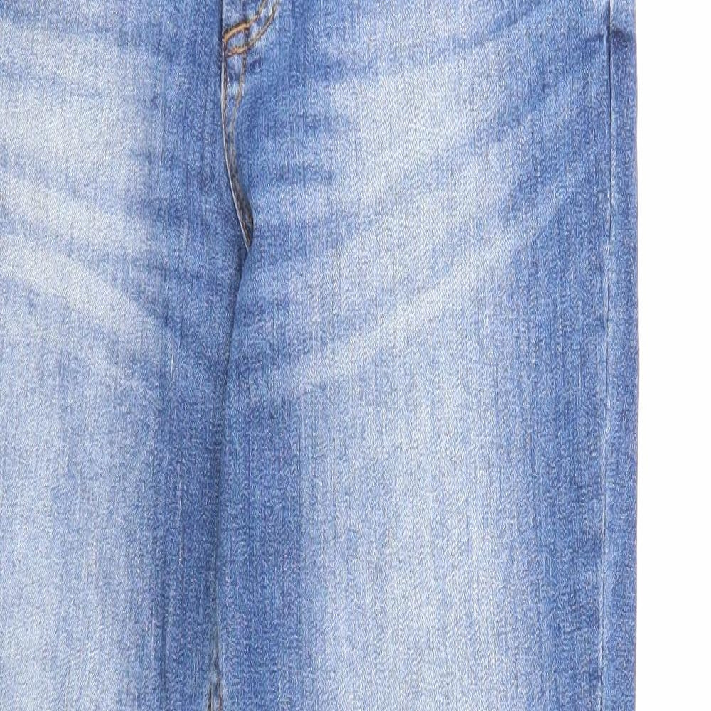JDY Womens Blue Cotton Straight Jeans Size 32 in L32 in Regular Zip