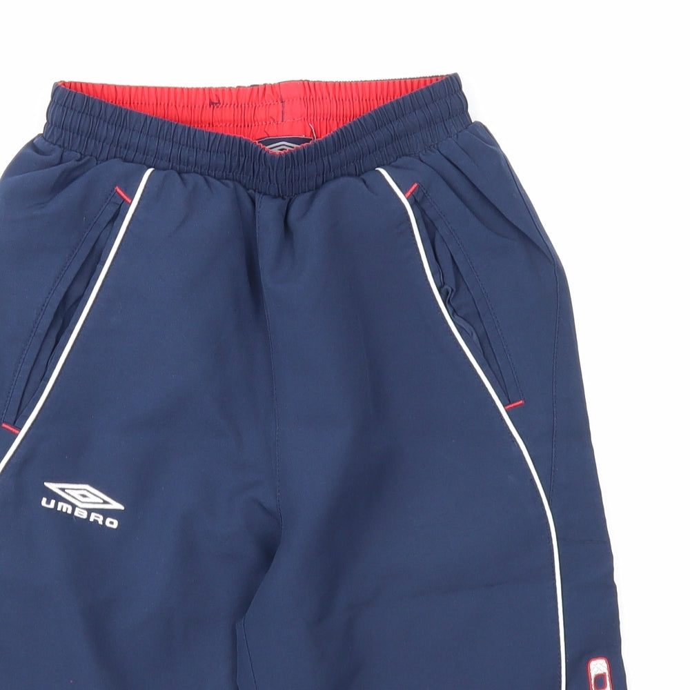 Umbro Boys Blue Polyester Bermuda Shorts Size 9-10 Years Regular Drawstring