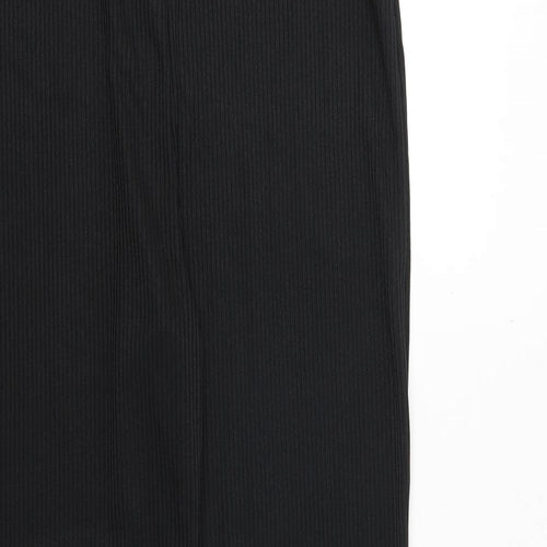 Misspap Womens Black Polyester Carrot Leggings Size 14 Regular - Ribbed