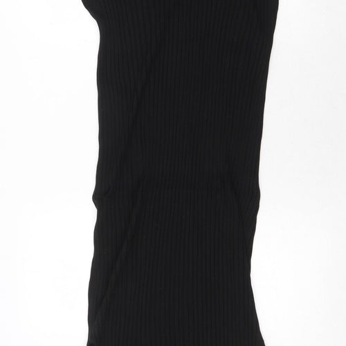 Marks and Spencer Womens Black Viscose T-Shirt Dress Size M Round Neck Pullover