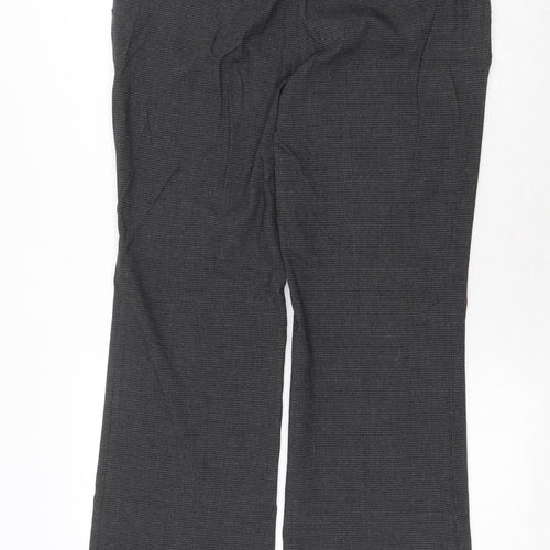 NEXT Womens Grey Viscose Trousers Size 14 Regular Zip