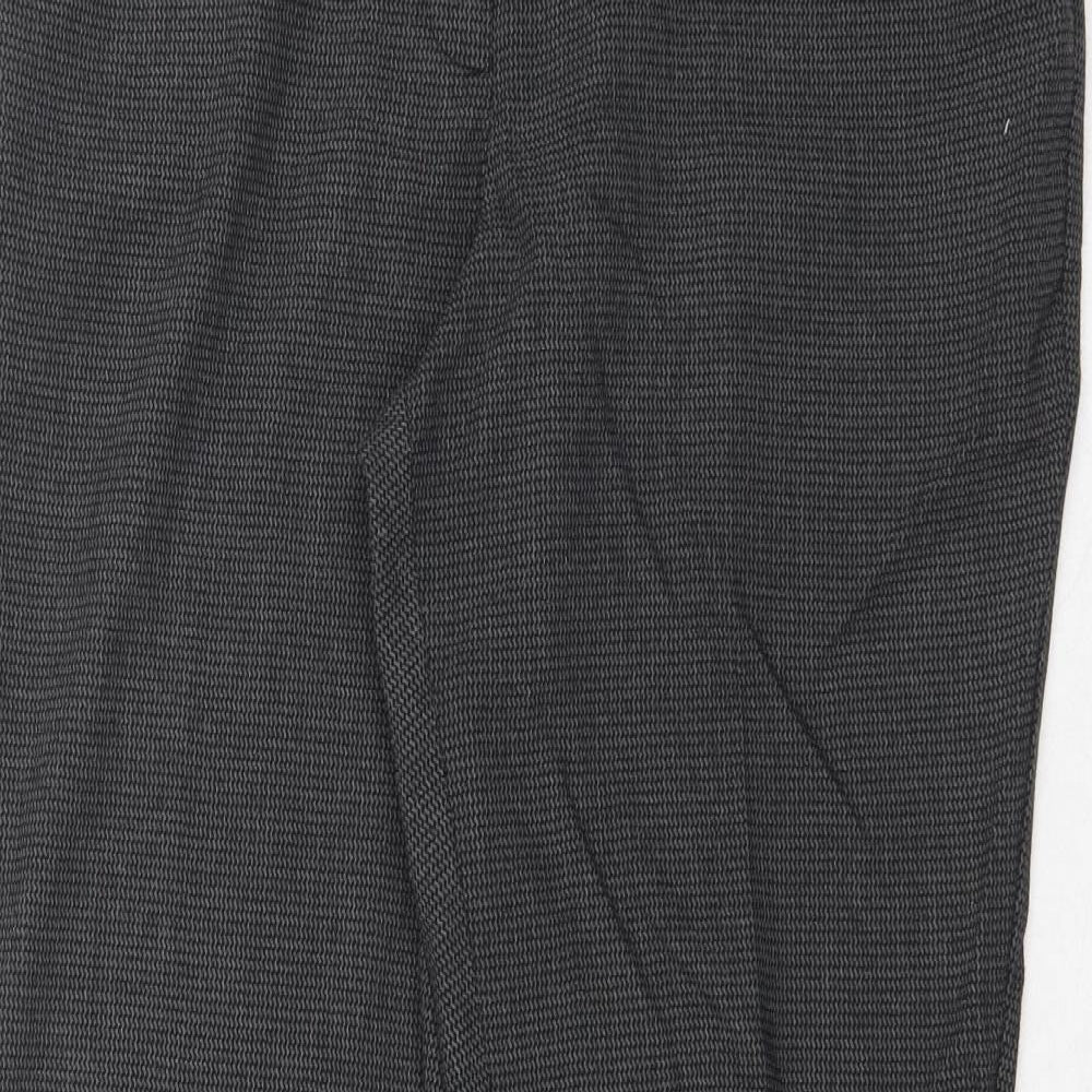 NEXT Womens Grey Viscose Trousers Size 14 Regular Zip