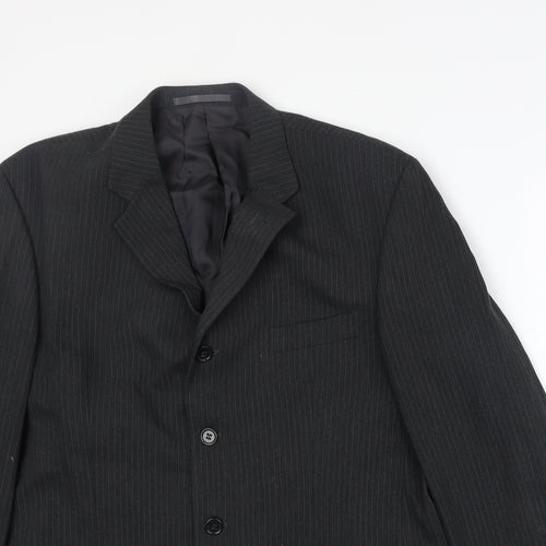 Jonathan Adams Mens Grey Striped Viscose Jacket Suit Jacket Size 42 Regular
