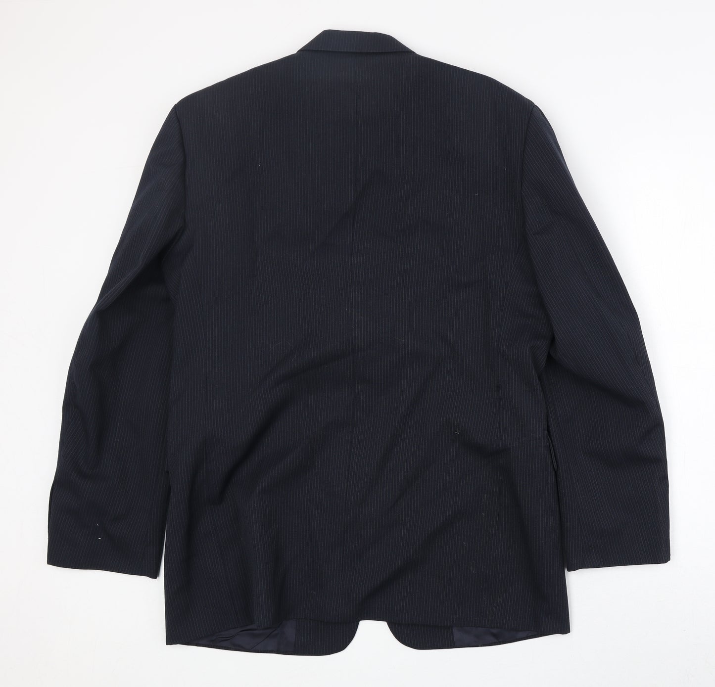 Hadleigh & Taylor Mens Blue Striped Wool Jacket Suit Jacket Size 40 Regular