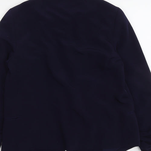 New Look Womens Blue Herringbone Polyester Jacket Blazer Size 14