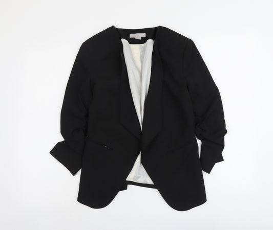 H&M Womens Black Polyester Jacket Blazer Size 10 - Open Style
