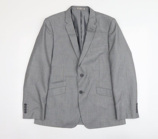 Butler And Webb Mens Grey Polyester Jacket Suit Jacket Size 40 Regular