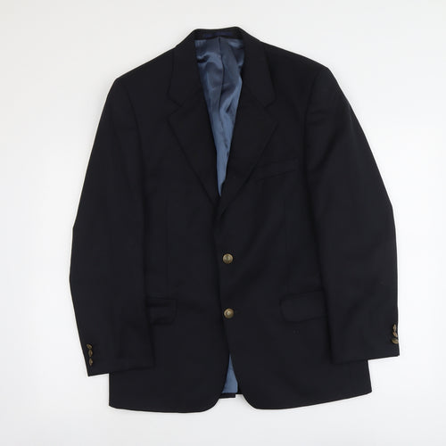 Debenhams Mens Black Wool Jacket Blazer Size 38 Regular